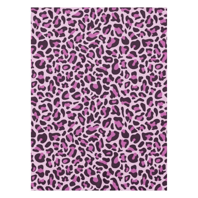Purple Leopard Print Tablecloth (Front)