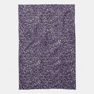 Purple Leopard Print Tea Towel