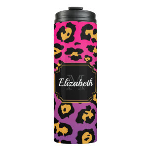 Purple Leopard Print Thermal Tumbler