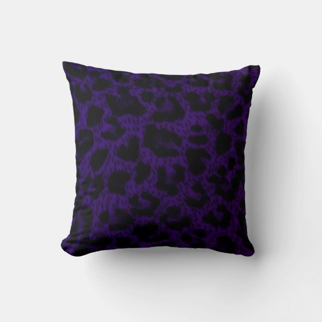 Purple Leopard Print Throw Pillow (Front)