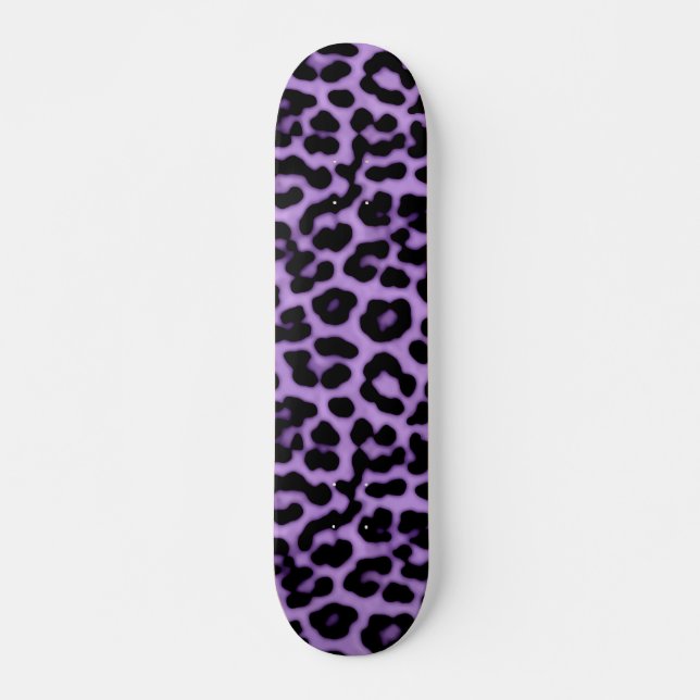 Purple Leopard Spots Print Pattern Skateboard (Front)