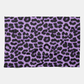 Purple Leopard Spots Print Pattern Tea Towel