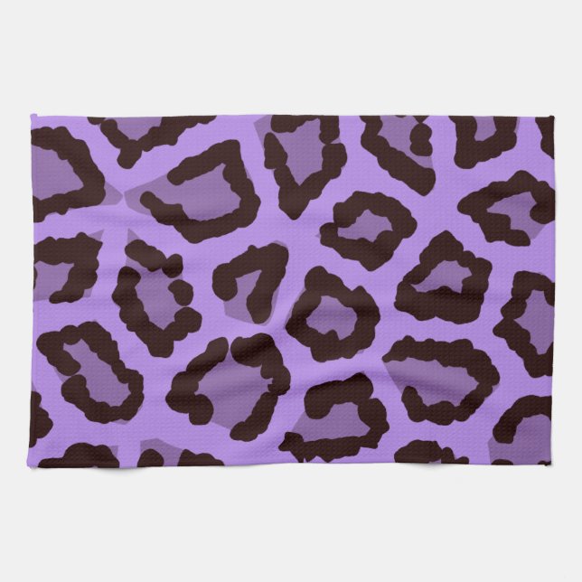 Purple Leopard Tea Towel (Horizontal)