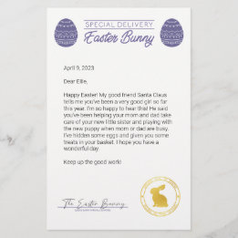 Purple Letter From The Easter Bunny