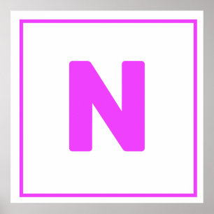 Purple letter N Poster