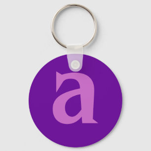 Purple Letter or Text on T shirts and Products Key Ring