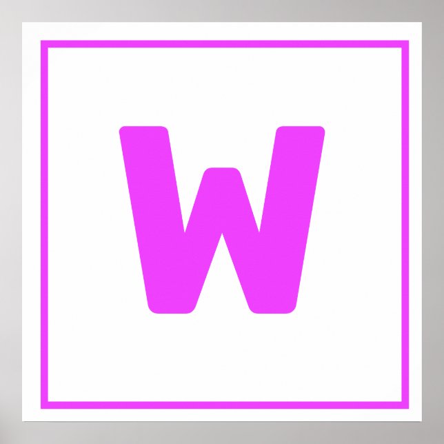 Purple letter W Poster (Front)