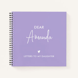 PURPLE Letters to My Daughter Keepsake Memory Notebook
