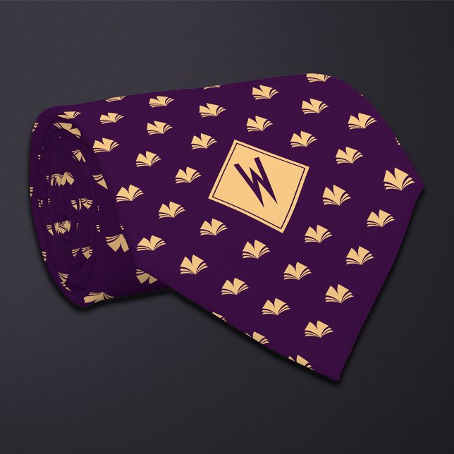 Purple Librarian Reading Books Tie (Creator Uploaded)