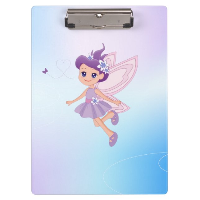 "Purple & Light Blue Clipboard" Clipboard (Front)