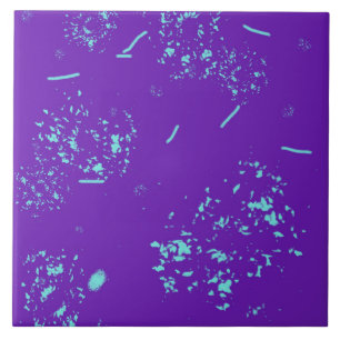 Purple Light Blue Doodles Ceramic Tile