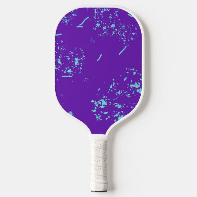 Purple Light Blue Doodles Pickleball Paddle (Front)