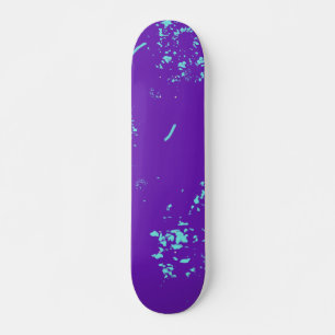 Purple Light Blue Doodles Skateboard