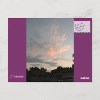 Purple & Light Blue Sky Clouds Postcard