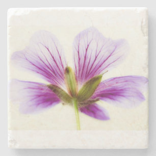 Purple Light Flower Tiles Stone Coaster