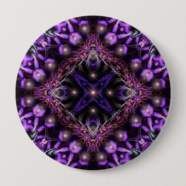 Purple Light Fractal Tapestry Button (Front)