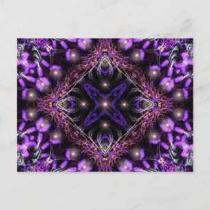 Purple Light Fractal Tapestry Postcard