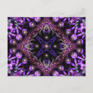 Purple Light Fractal Tapestry Postcard