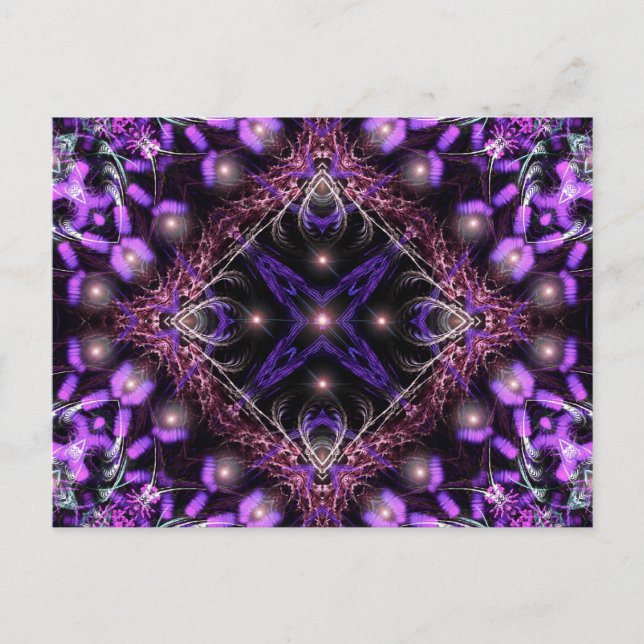 Purple Light Fractal Tapestry Postcard (Front)