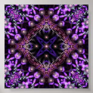Purple Light Fractal Tapestry Poster