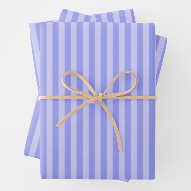 Purple & Light Purple Stripes Wrapping Paper Sheet (In situ)