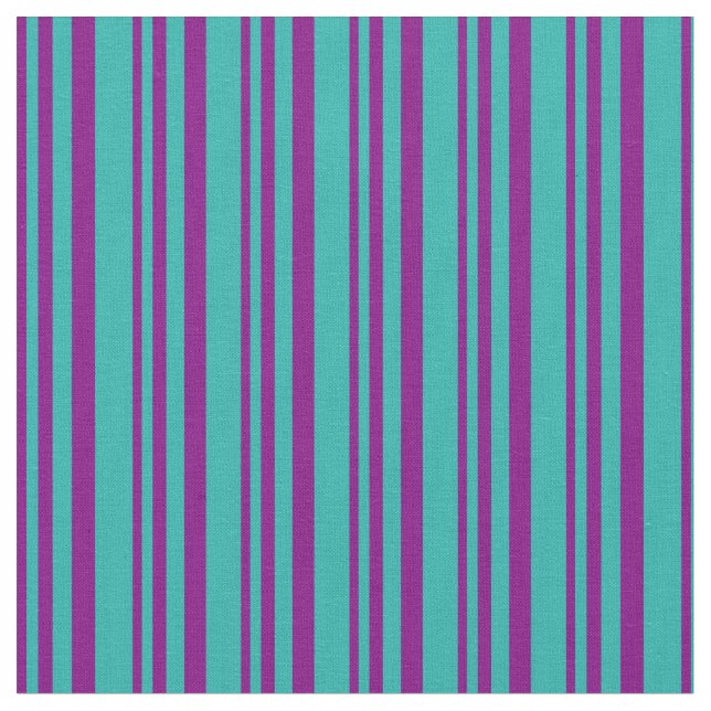 Purple & Light Sea Green Pattern Fabric (Close Up)