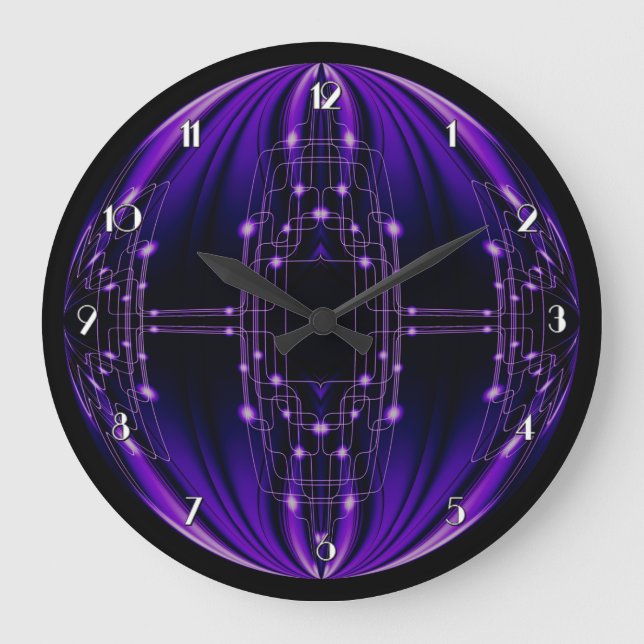 Purple Light Technology Wall Clock (Front)