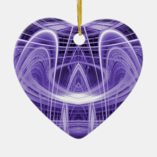 Purple light trails ceramic tree decoration