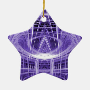 Purple light trails ceramic tree decoration