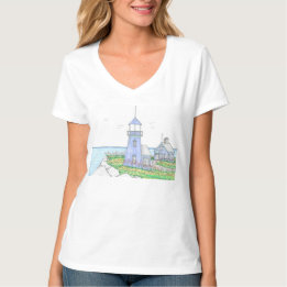 Purple Lighthouse Vneck Tshirt Light Lavender