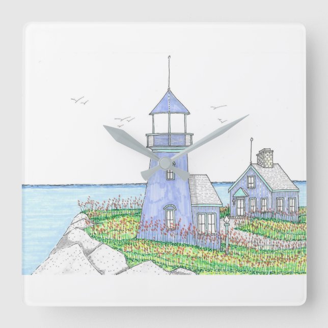 Purple Lighthouse Wall Clock (Front)