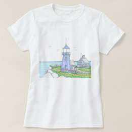 Purple Lighthouse; Women's Tshirt; Beach Life T-Shirt