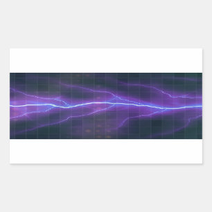 Purple Lightning Electricity Backdrop Rectangular Sticker