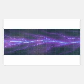 Purple Lightning Electricity Backdrop Rectangular Sticker