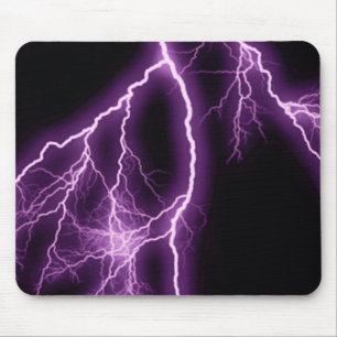 Purple lightning illustration mouse pad