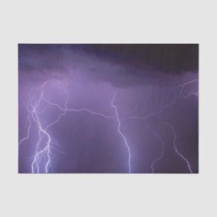 Purple Lightning in a Night Desert Thunder Storm Tissue Paper