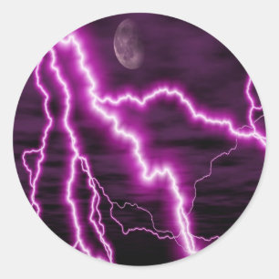 Purple lightning sticker