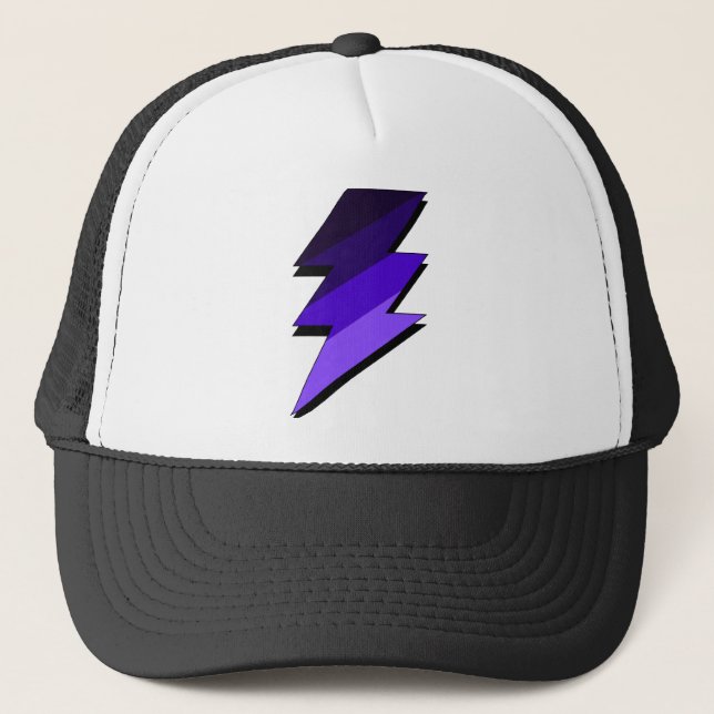 Purple Lightning Thunder Bolt Trucker Hat (Front)