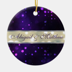 Purple Lights Personalised Christmas Ornament