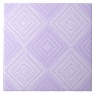 Purple, Lilac And White Geometric Diamond Bathroom Ceramic Tile