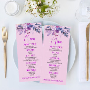 Purple Lilac Baby Shower Food Menu