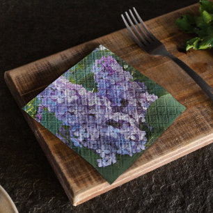 Purple Lilac Blooms Floral Napkin