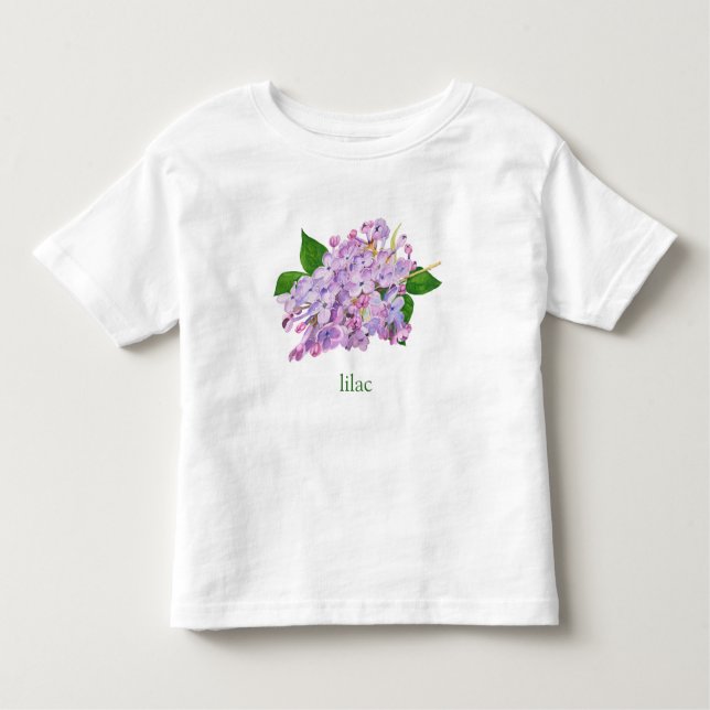 Purple lilac botanical watercolor toddler T-Shirt (Front)