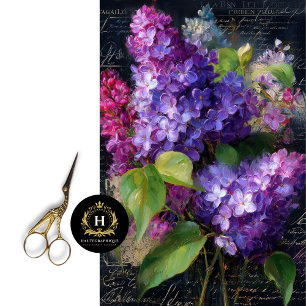 Purple Lilac Bouquet Decoupage Tissue Paper