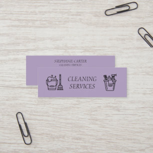 Purple Lilac Cleaning Services Company Mini Business Card