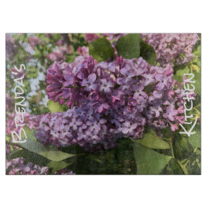 Purple Lilac Cutting Board, Personalised Cutting Board