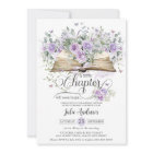 Purple Lilac Floral Book New Chapter Bridal Shower