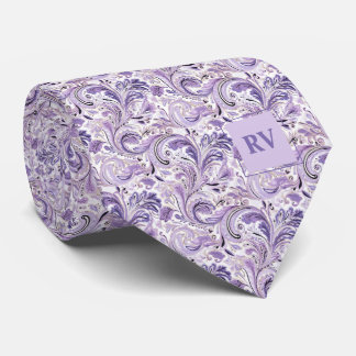 Purple Lilac Floral Paisley Tie