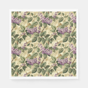 Purple Lilac Floral Party Paper Napkins Tableware