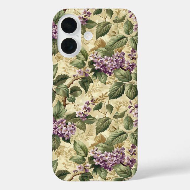 Purple Lilac Floral Party Paper Plates Tableware Case-Mate iPhone Case (Back)